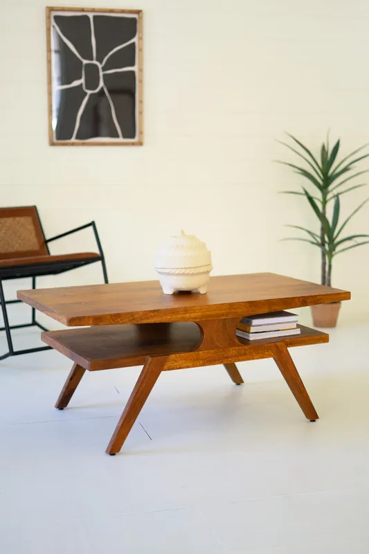 Limited Offer Mango Wood Coffee Table With Teak Finish By Kalalou