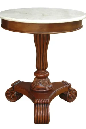 One Day Deal Bella Side Table W/ Marble Top By Anderson Teak