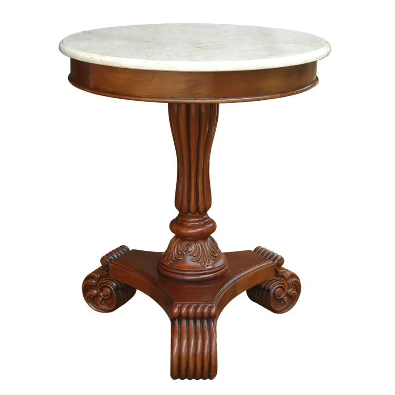 One Day Deal Bella Side Table W/ Marble Top By Anderson Teak