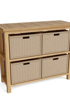 Towel Console W/ 2 Shelves Table By Anderson Teak Direct From Factory