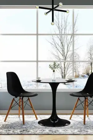 Tulip Fiberglass Black Dining Table - 32" Round By Modholic Mega Sale