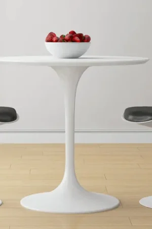 Free Returns Tulip Fiberglass White Dining Table - 32" Round By Modholic