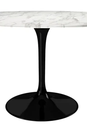 Fast Shipping Tulip Marble Dining Table - 54" Round, Black Base By Modholic