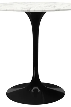Fresh Stock Tulip Marble Dining Table - 32" Round, Black Base By Modholic