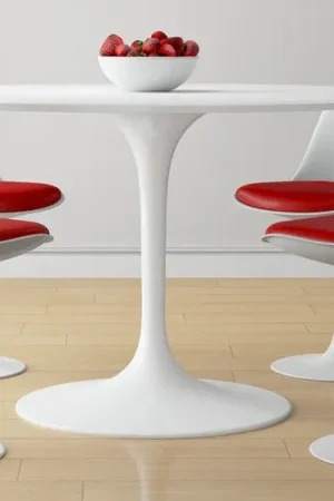 Next Day Delivery Tulip 48" Fiberglass Dining Table & Chairs 5Pc Set By Modholic
