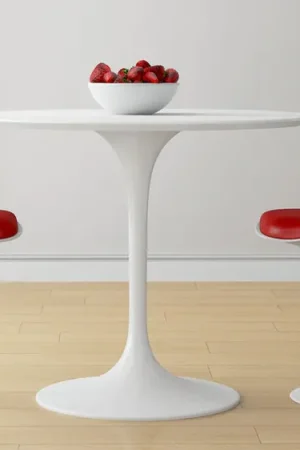 Tulip 36" Fiberglass Dining Table & Chairs 3Pc Set By Modholic Latest