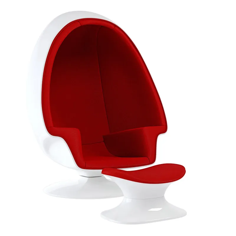 Affordable Alpha Egg Chair & Ottoman, Red By World Modern Design