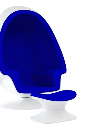 Alpha Egg Chair & Ottoman, Blue By World Modern Design Reduced Price