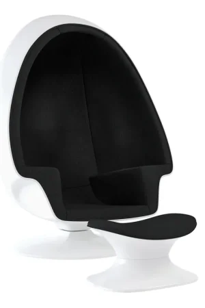 Best Choice Alpha Egg Chair & Ottoman, Black By World Modern Design