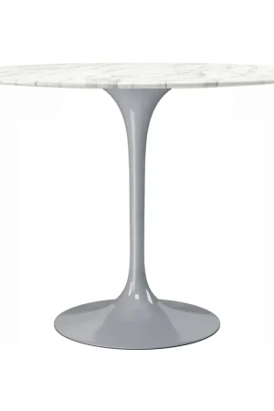 Special Discount Rose 40" Round Marble Dining Table, Gray Base By World Modern Design