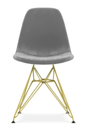 Tower Dining Chair, Gray Velvet By World Modern Design Special Discount