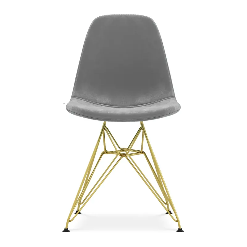Tower Dining Chair, Gray Velvet By World Modern Design Special Discount