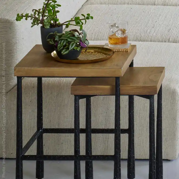 Valea Square Side Table-Set/2 By Texture Designideas Brand New