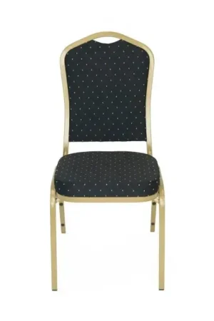 TitanPRO™ Crown Back Banquet Chair with Gold Frame-Black Pattern Set O Premium