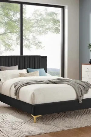Zahra Channel Tufted Performance Velvet Twin Platform Bed By Modway - Fast Shipping