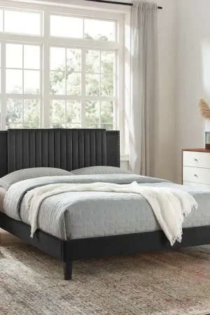 Zahra Channel Tufted Performance Velvet Queen Platform Bed By Modway - Wholesale