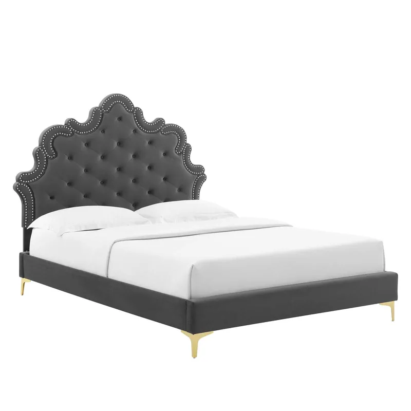 Exclusive Sasha Button-Tufted Performance Velvet Twin Bed By Modway - MOD-6787