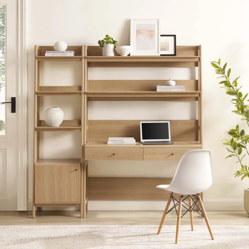 Bixby 2-Piece Wood Office Desk and Bookshelf By Modway - EEI-6111 Worldwide Shipping