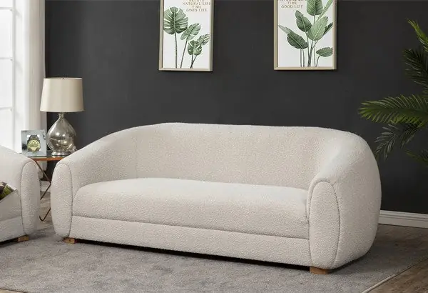 Safavieh Emiliana Boucle Sofa - Ivory Genuine