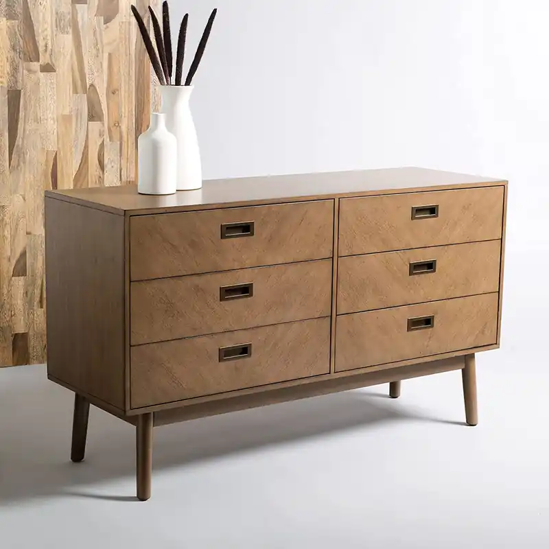 Safavieh Donald 6 Drawer Dresser - Wheat Super Sale