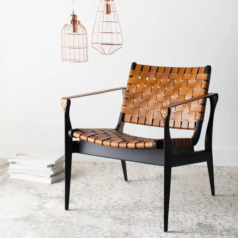 Safavieh Dilan Safari Chair - Black Best Price