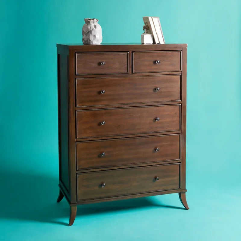 Money Back Guarantee Safavieh Tobias 6 Drawer Tall Dresser - Dark Walnut