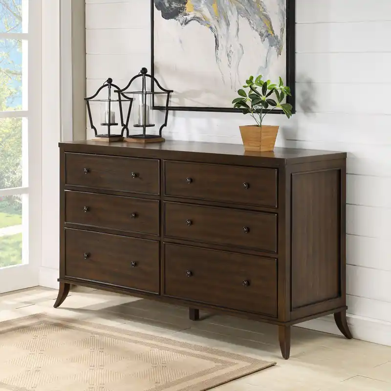 Bargain Safavieh Tobias 6 Drawer Dresser - Dark Walnut