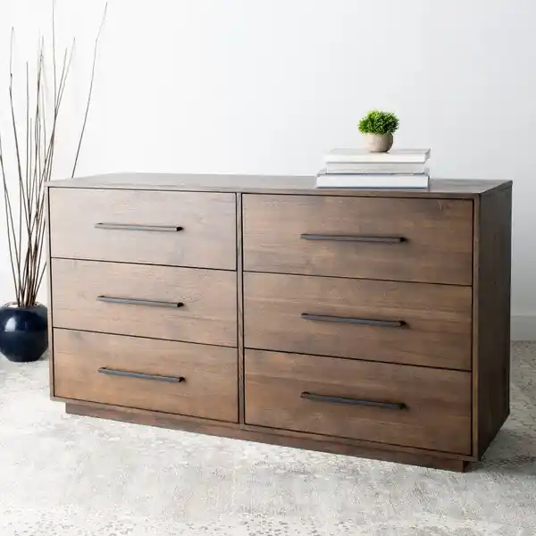Budget Safavieh Poesy 6 Drawer Dresser - Dark Chocolate
