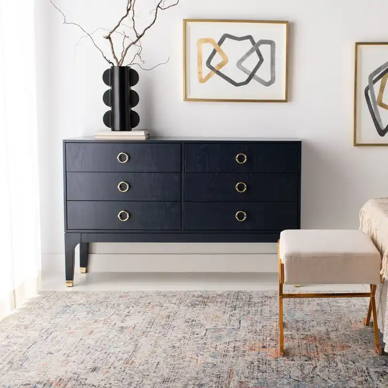 Weekend Sale Safavieh Lorna Contemporary Dresser - Navy