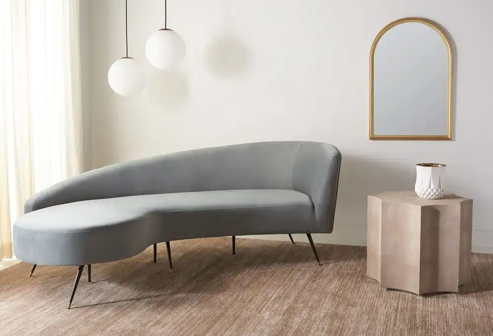 Free Shipping Safavieh Evangeline Parisian Velvet Sofa - Gray