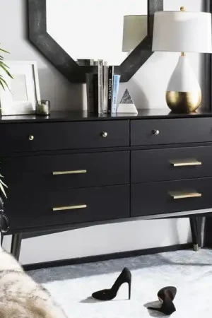 Wholesale Safavieh Madden Retro Dresser - Black and Brass