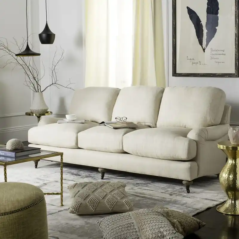 Mega Sale Safavieh Calvin Upholstered Fabric Sofa - Natural
