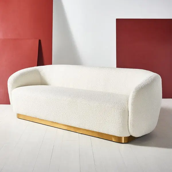 Factory Price Safavieh Bernard Upholstered Fabric Sofa - Ivory
