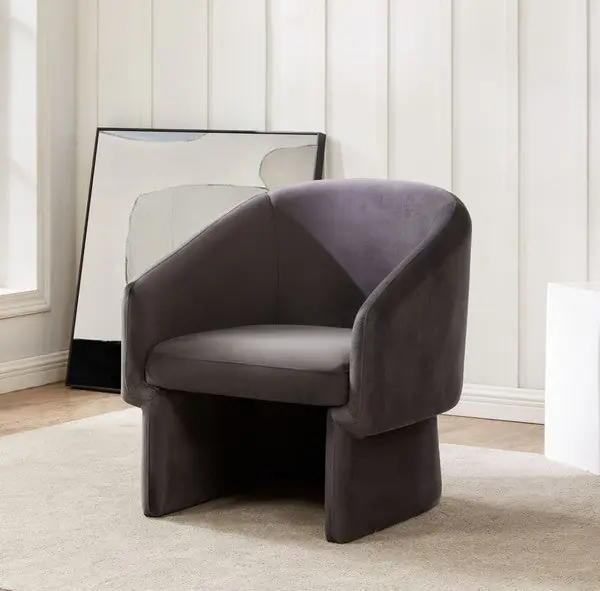 Safavieh Susie Barrel Back Accent Chair - Dark Gray Same Day Shipping
