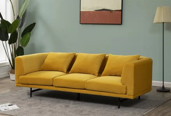 Safavieh Marcy Velvet Sofa - Chartreuse Crafted
