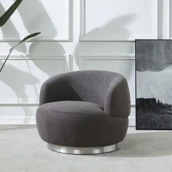 High Quality Safavieh Flynn Faux Lamb Wool Swivel Ch - Dark Gray