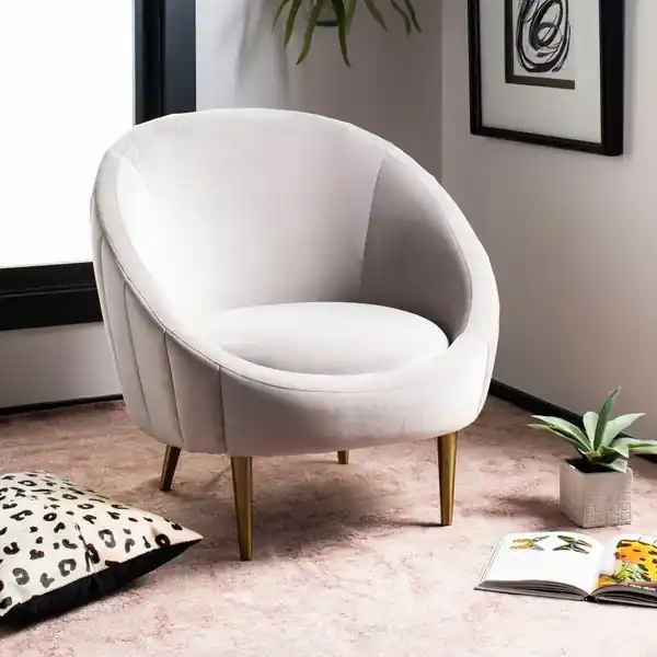Safavieh Razia Channel Tufted Tub Chair - Pale Taupe Order Now