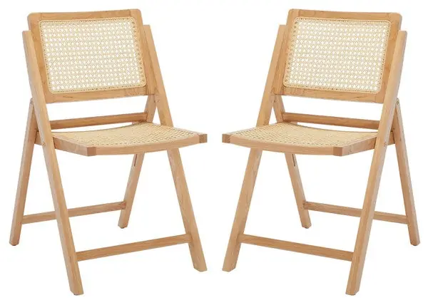 Next Day Delivery Safavieh Desiree Cane Folding Dining Ch Set Of 2 - Natural