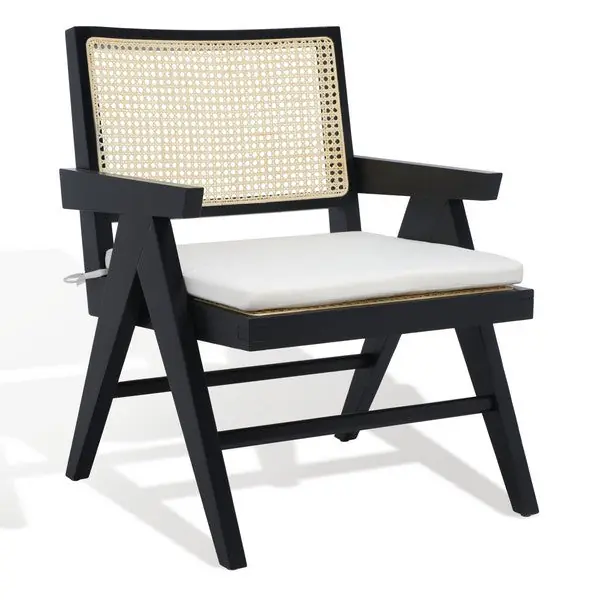 Safavieh Colette Rattan Accent Chair - Black Next Day Delivery