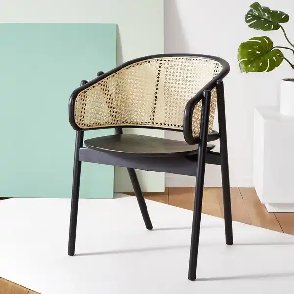 Safavieh Emmy Rattan Back Dining Chair - Black Best Price