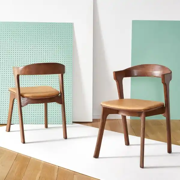 Big Sale Safavieh Brylie Wood & Leather Chair Set Of 2 - Walnut