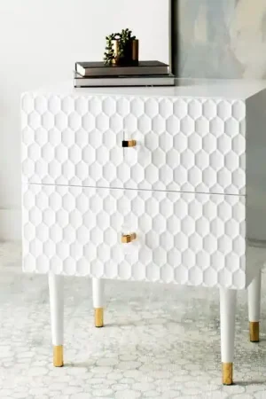 While Supplies Last Safavieh Neptune 2 Drawer Side Table - White