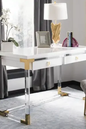Weekend Sale Safavieh Dariela Acrylic Desk - White