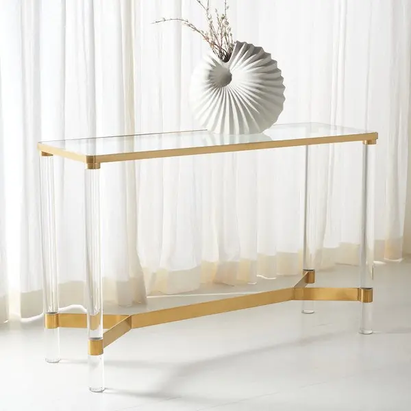 Best Choice Safavieh Suzanna Acrylic Console Table - Brass