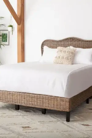 Top Rated Safavieh Daejon Rattan Bed Full Size - Grey