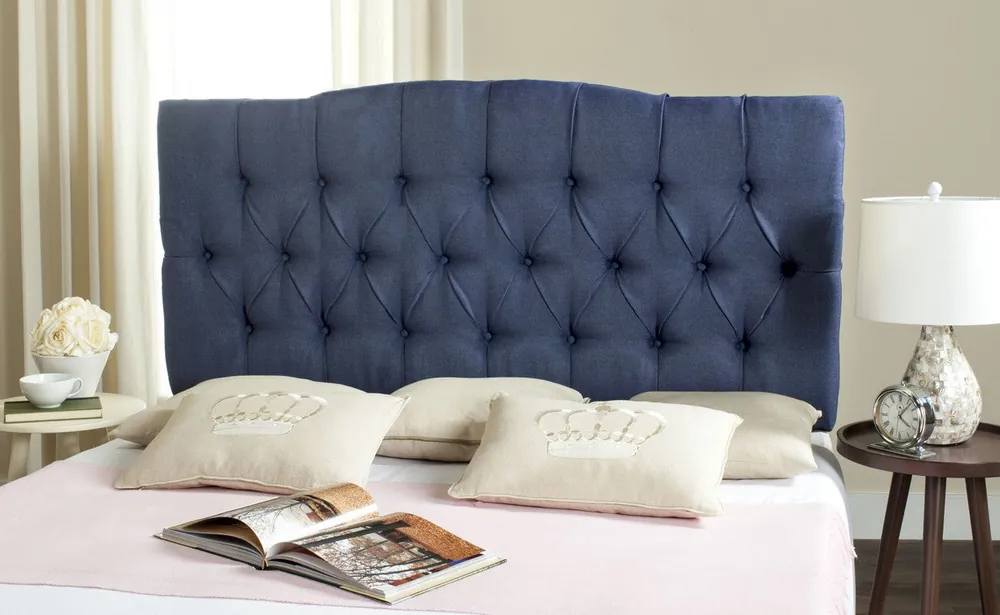 Safavieh Axel Queen Headboard Queen Size - Navy Hassle-Free Returns
