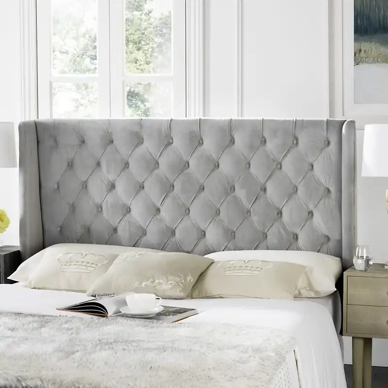 Safavieh London Headboard Queen Size - Pewter Worldwide Shipping