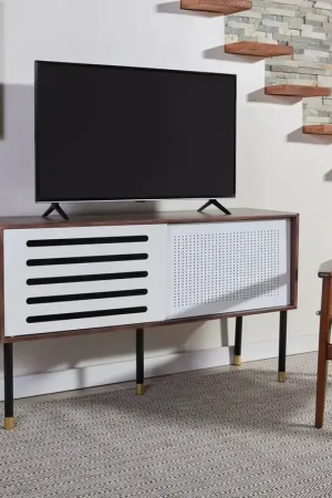 Warranty Included Safavieh Shiloh Tv Stand - White Iron