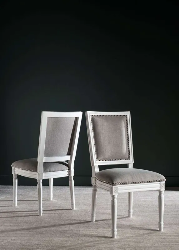 Safavieh Buchanan 19''H French Brasserie Linen Rect Side Chair Set Of Direct From Factory