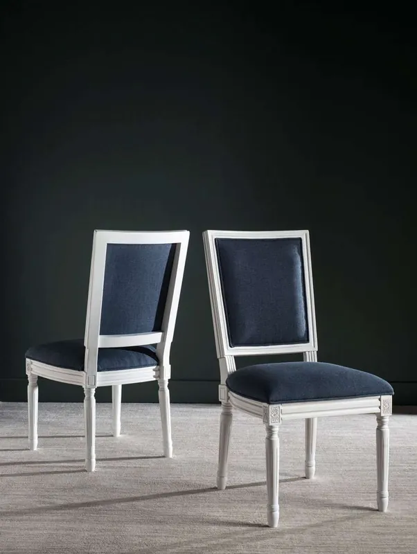 Safavieh Buchanan 19''H French Brasserie Linen Rect Side Chair Set Of Crafted